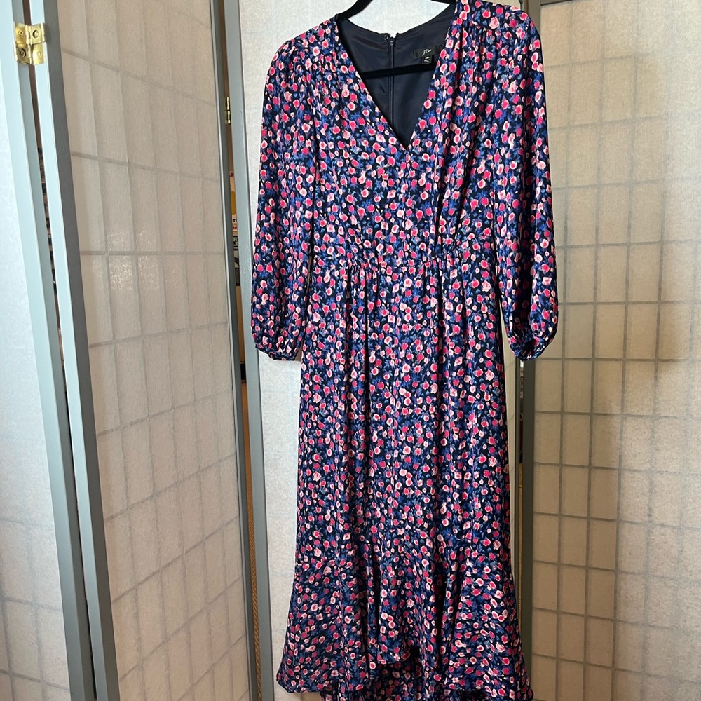 J Crew navy floral maxi dress